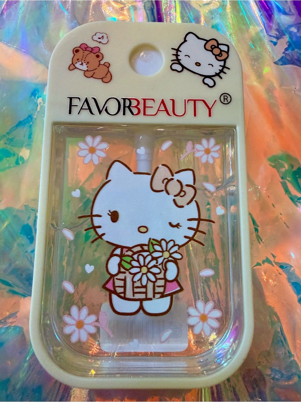 NEW Hello Kitty Daisy Petals Floral Baby Powder Scent Hand Spray Sanitizer